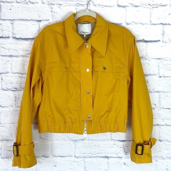 Phillip Lim 3.1 Trench Bomber marigold yellow jacket 8 NWT - Picture 1 of 8